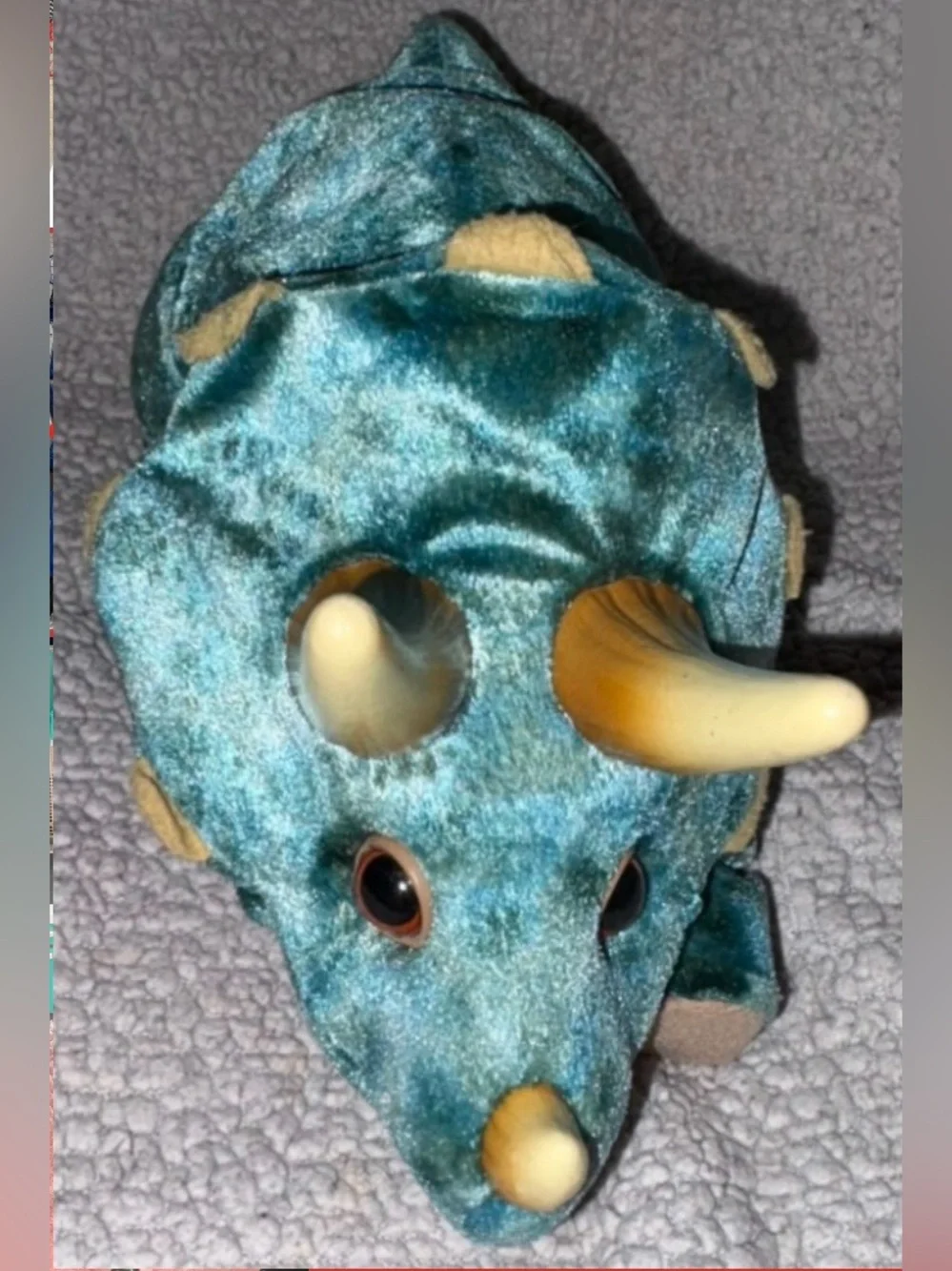 Teal Plush Triceratops Reptile Toy - Brand Unspecified
